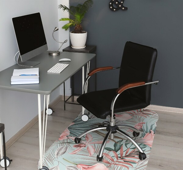 Chair mat floor panels protector pastel flowers