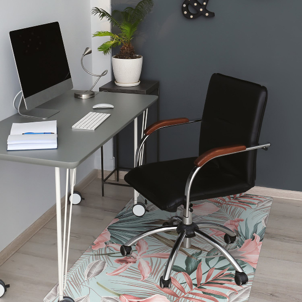 Chair mat floor panels protector pastel flowers