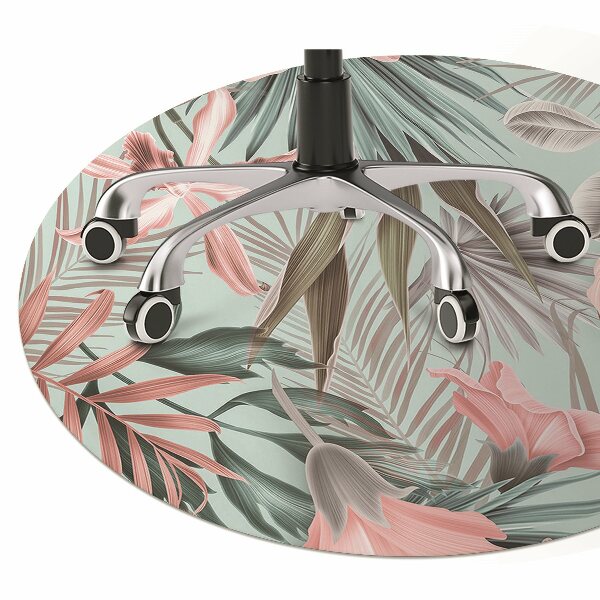 Chair mat floor panels protector pastel flowers