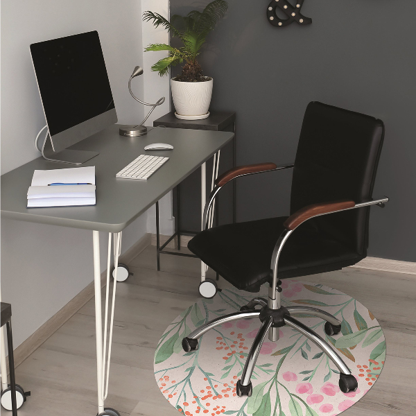 Chair mat floor panels protector rowan leaves