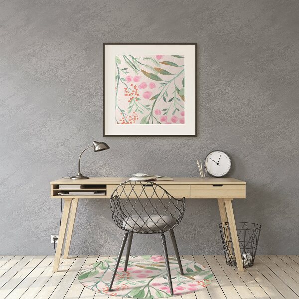 Chair mat floor panels protector rowan leaves