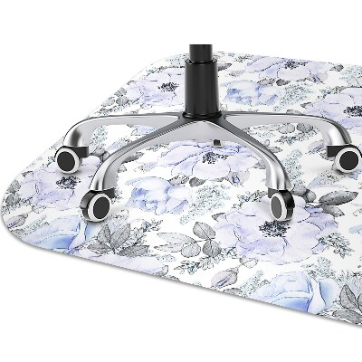 Office chair mat blue roses