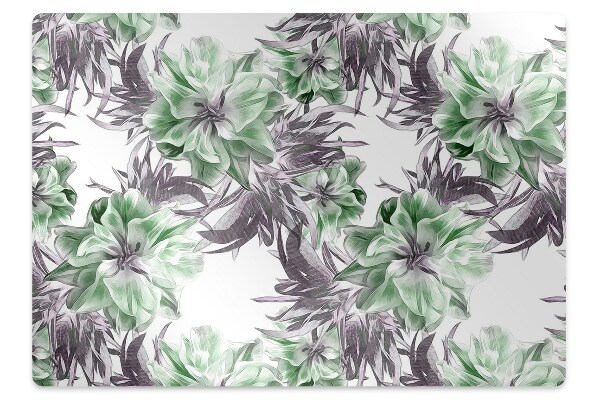 Office chair mat magical flowers