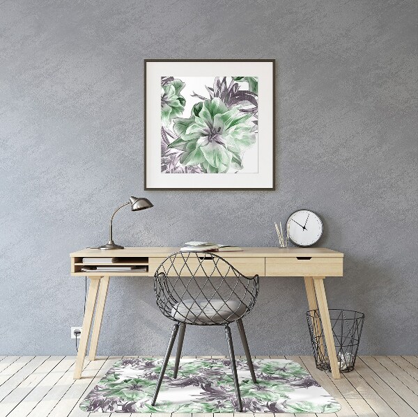 Office chair mat magical flowers