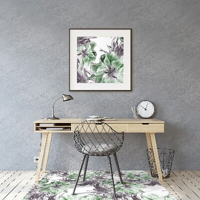 Office chair mat magical flowers