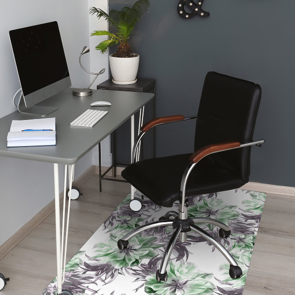 Office chair mat magical flowers