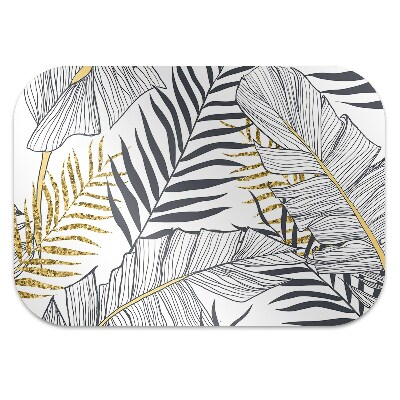 Office chair floor protector Golden palm leaves