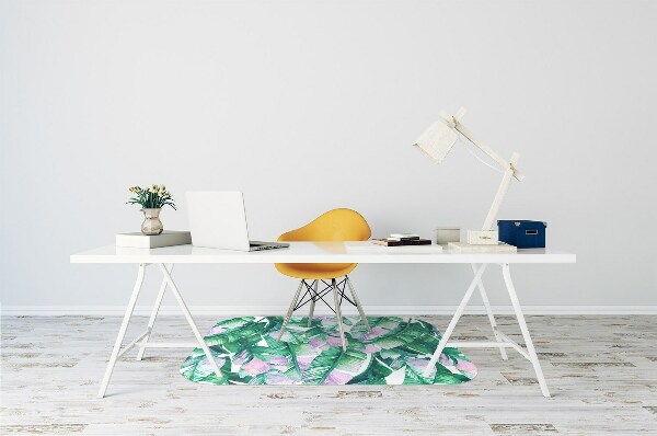 Chair mat floor panels protector pastel leaves