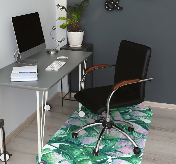 Chair mat floor panels protector pastel leaves