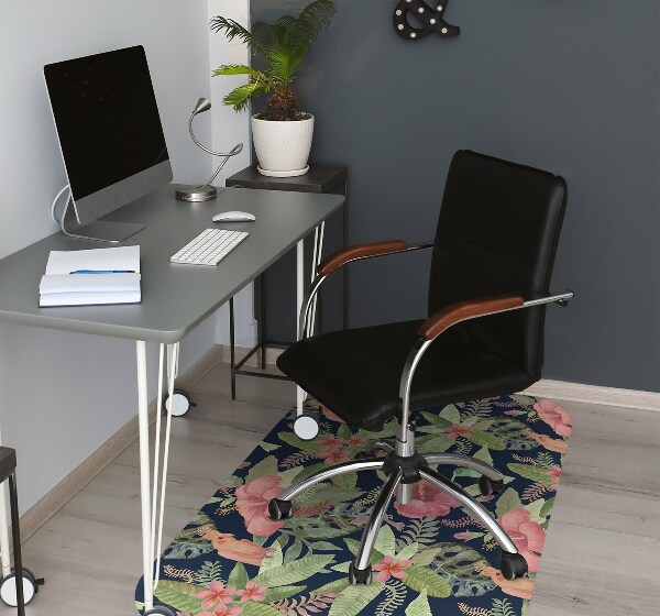 Chair mat floor panels protector Parrot in the jungle
