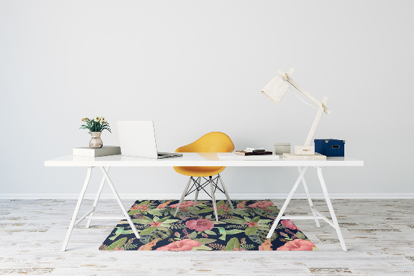 Chair mat floor panels protector Parrot in the jungle