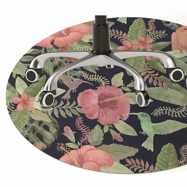 Chair mat floor panels protector Parrot in the jungle
