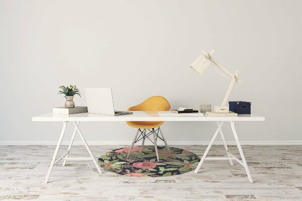Chair mat floor panels protector Parrot in the jungle