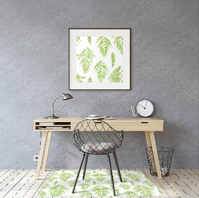 Office chair mat imprints of ferns
