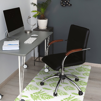 Office chair mat imprints of ferns