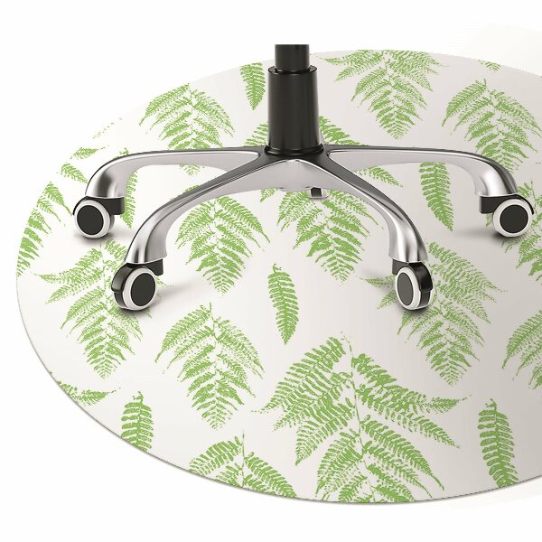 Office chair mat imprints of ferns