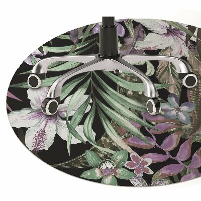 Office chair floor protector palm flowers