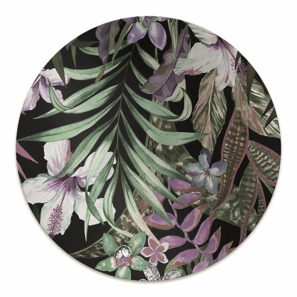 Office chair floor protector palm flowers