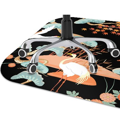 Office chair mat painted herons