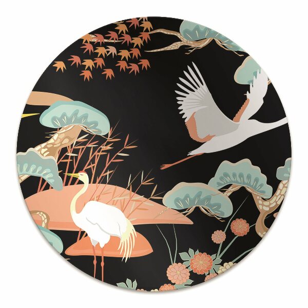 Office chair mat painted herons