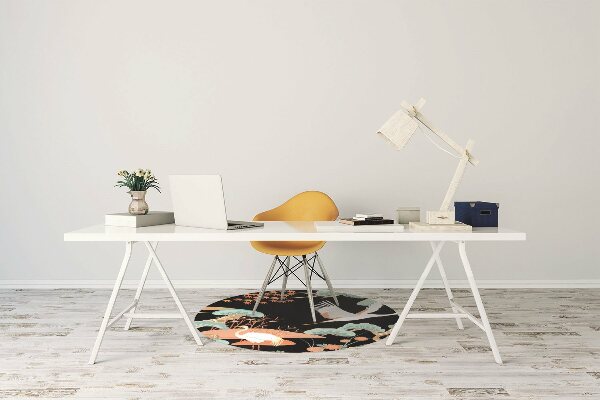 Office chair mat painted herons