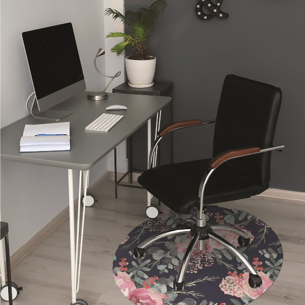 Office chair mat Flowers and leaves