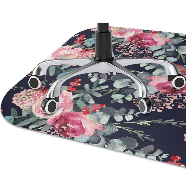 Office chair mat Flowers and leaves
