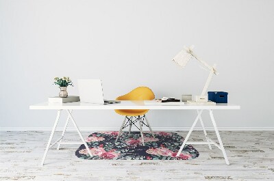 Office chair mat Flowers and leaves