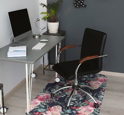 Office chair mat Flowers and leaves