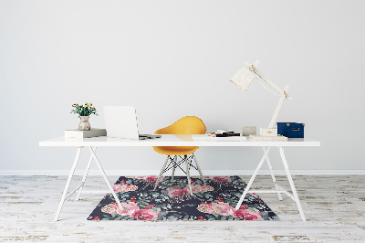 Office chair mat Flowers and leaves