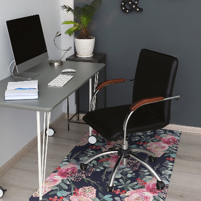 Office chair mat Flowers and leaves