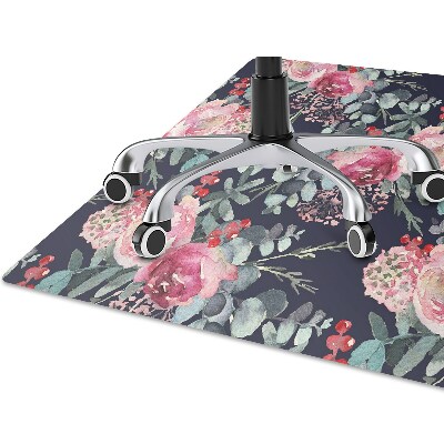 Office chair mat Flowers and leaves