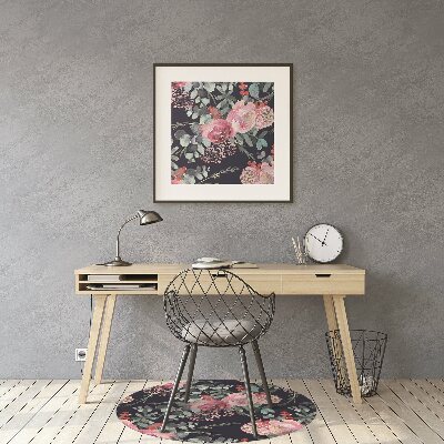 Office chair mat Flowers and leaves