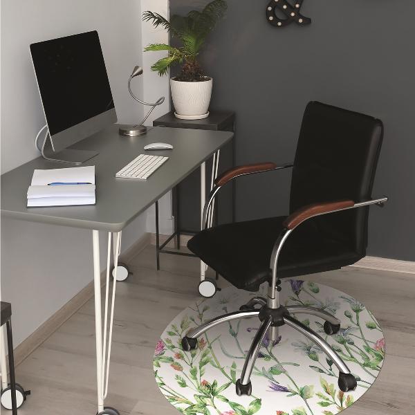 Computer chair mat Field flowers