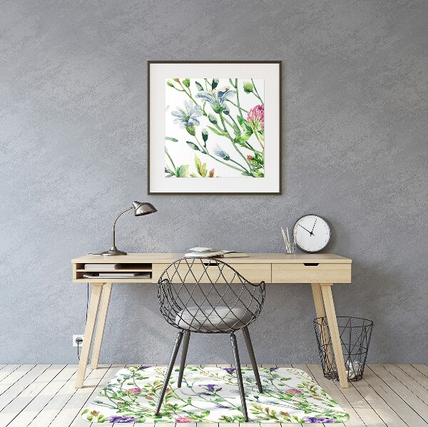 Computer chair mat Field flowers