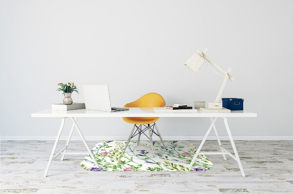 Computer chair mat Field flowers