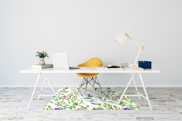 Computer chair mat Field flowers