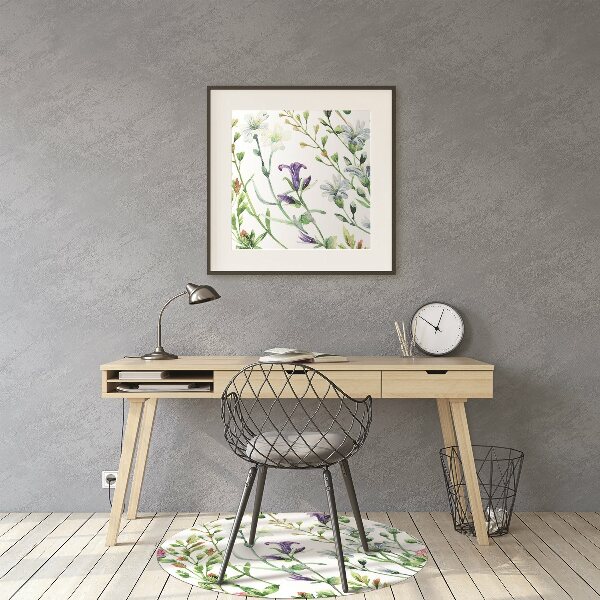 Computer chair mat Field flowers