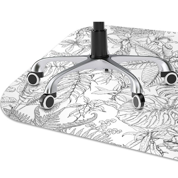Office chair mat drawn leaves