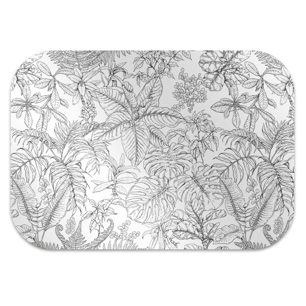 Office chair mat drawn leaves