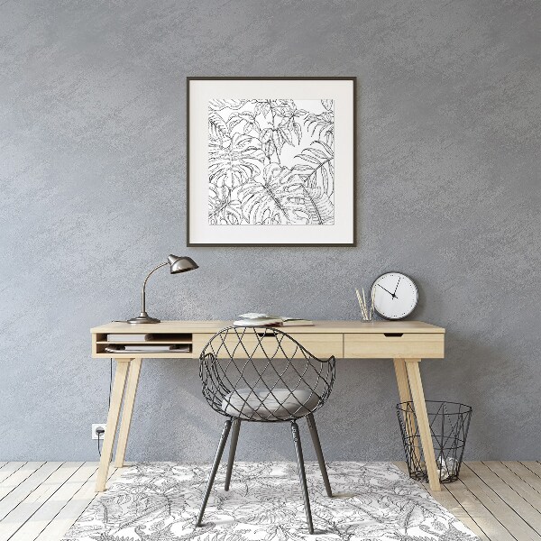 Office chair mat drawn leaves