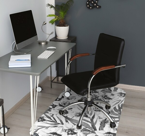 Office chair mat Leaves and flowers