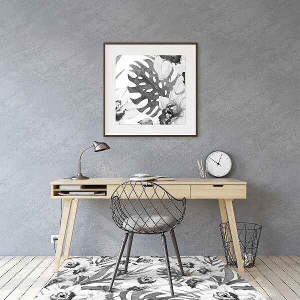 Office chair mat Leaves and flowers