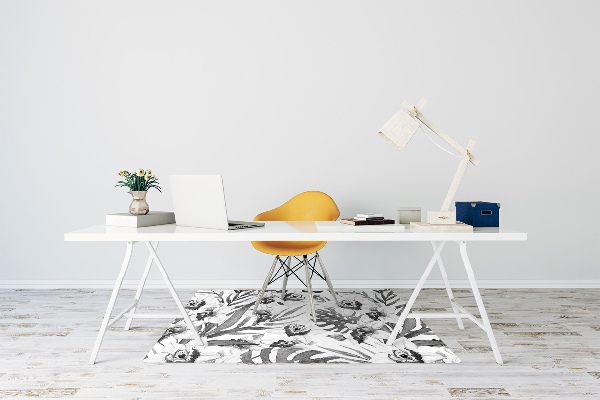 Office chair mat Leaves and flowers