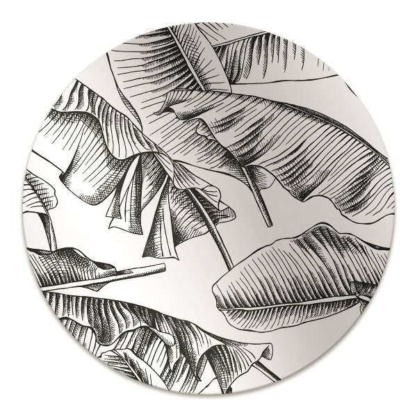 Desk chair mat black leaves