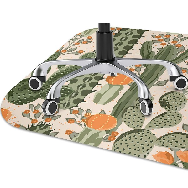Chair mat orange cactus