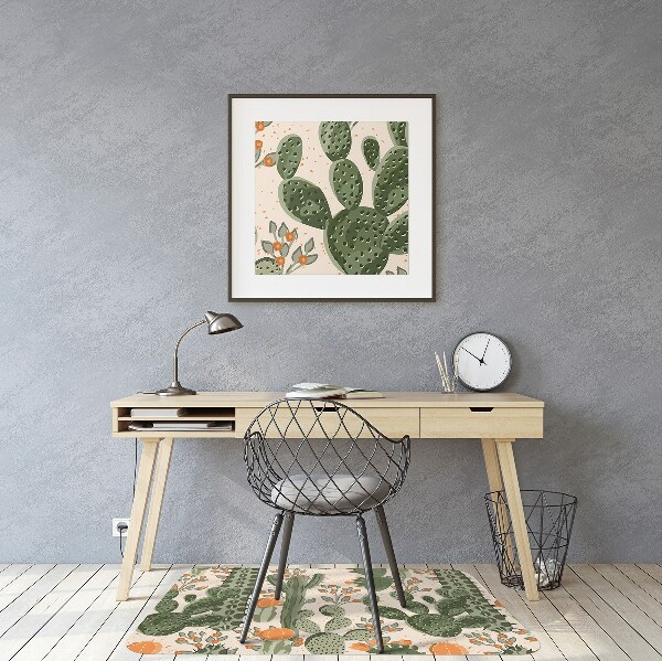 Chair mat orange cactus