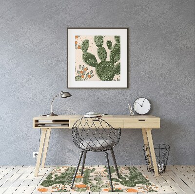 Chair mat orange cactus