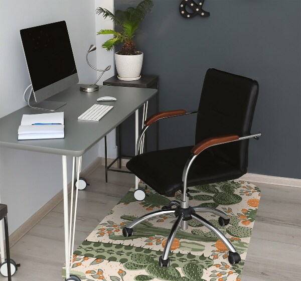 Chair mat orange cactus