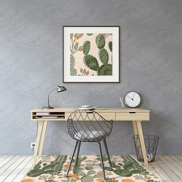 Chair mat orange cactus